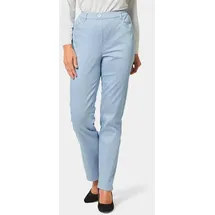 GOLDNER Satin-Baumwollhose mit Stretch Schlupfhose Blau 48