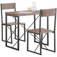 SoBuy Esstisch, Esstisch mit 2 Stühlen (80 x 50