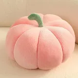 champracer Kürbis Kissen Rundes Kissen Samt Kürbiskissen 3D Plüsch Kürbis Dekokissen Blumenkissen Blumenkissen normales Kissen Wurfkissen Imitation Lammwolle Plüsch Bodenkissen (Rosa,35cm)