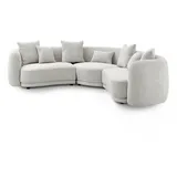 Livora Wohnlandschaft Polyester 2-Sitzer hellgrau
