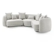 Livora Wohnlandschaft Polyester 2-Sitzer hellgrau