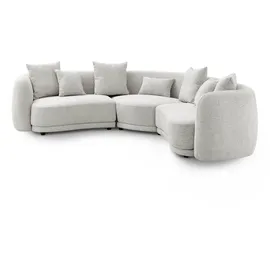 Livora Wohnlandschaft Polyester 2-Sitzer hellgrau