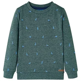 vidaXL Kinder-Sweatshirt Dunkelgrün Melange 128