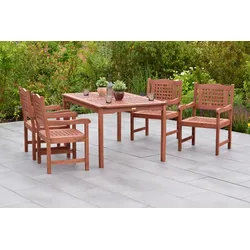 Garten-Essgruppe MERXX "»Lima«", beige (natur, natur, natur), Massivholz, Sitzmöbel-Sets, Tisch: LxB: 147x90 cm