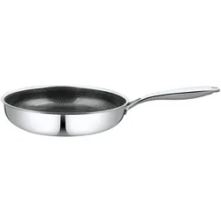 Morleos Bratpfanne 28cm 3 Liter Antihaft Edelstahl Gas Induktion Elektro Herde große Pfanne Kratzfest Rostfrei Beschichtet Gastronomie
