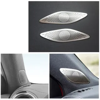 JDMTM Car Styling Hochtöner Fenster B Säule selbstklebend Trim kompatibel mit Mercedes CLA C118 W118 A-Klasse W177 V177 Lautsprecher Abdeckung (Color : C Model Silver)