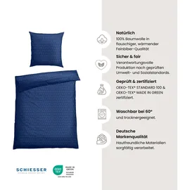 SCHIESSER Drops Dunkelblau 155 x 220 cm + 80 x 80 cm