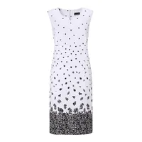 GOLDNER Etuikleid Midi Blumenprint Schwarz/Weiß 19