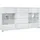 Vladon Sideboard 138,5 x 75,5 x 35 cm Weiß matt/Weiß Hochglanz