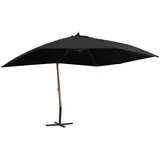 vidaXL Ampelschirm mit Holzmast 400 x 300 cm Schwarz