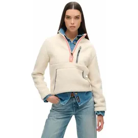 Superdry Outdoor Fleece Halbreißverschluss-sweatshirt Ecru M