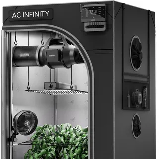 AC Infinity Growbox Komplettset 200W LED Vollspektrum, 60 x 120 x 180 cm Schwarz
