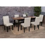 MCW Esszimmerstuhl Littau Leder weiß 6er Set