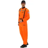 Astronauten Kostüm orange Overall Astronautenkostüm XL 54 Space Herrenkostüm Astronaut Astronautenanzug Karnevalskostüme Herren Ganzkörper Weltraumanzug Verkleidung Weltall Faschingskostüm