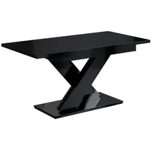 altdecor Esstisch 80 x 75 x 140 cm Schwarz Hochglanz