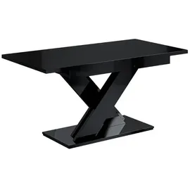 altdecor Esstisch 80 x 75 x 140 cm Schwarz Hochglanz