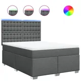 vidaXL Boxspringbett 140 x 200 cm Dunkelgrau