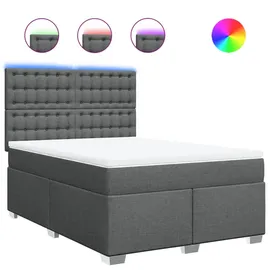 vidaXL Boxspringbett 140 x 200 cm Dunkelgrau