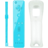 SogYupk Wii Fernbedienungen, Wireless Remote Gamepad Controller Kompatibel mit Nintendo Wii und Wii U Konsole mit Silikonhülle und Handgelenkschlaufe (Blau)