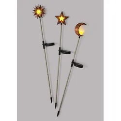 bonprix Solar Gartenstecker Sonne Mond Stern (3-tlg.Set), schwarz, Onesize