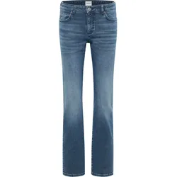 Straight-Jeans MUSTANG "Style Crosby Relaxed Straight", Damen, Gr. 28, Länge 30, blau (782 mittelblau), Denim/Jeans, 99% Baumwolle, 1% Elasthan, straight fit, Jeans