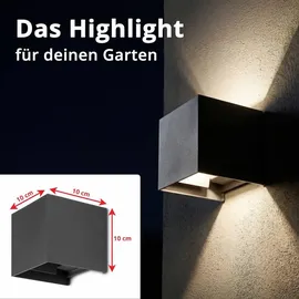 Grafner Außenwandleuchte Aluminium 10,0 cm IP44 inkl. LED schwarz