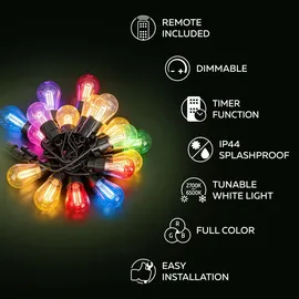 Calex LED Lichterkette 10 Lampen 5 m Schwarz