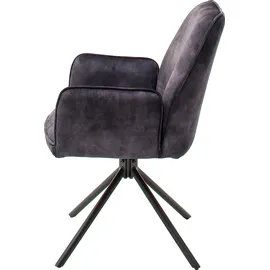 MCA Furniture Esszimmerstuhl »Ottawa mit Armlehne«, (Set), 2 St., Vintage Veloursoptik mit Keder, Stuhl belastbar bis 120 Kg