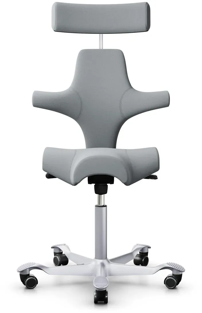 HAG Capisco 8107 Stoff Xtreme Hellgrau Gestell Silber mit Kopfstütze