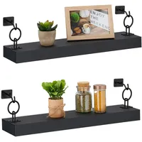 Relaxdays Wandregal, 2er Set, HxBxT: 13 x 48 x