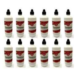 12x 1000ml Sanimo Handdesinfektionsmittel - anwendungsfertig - nach Rezept der WHO Desinfektionsmittel Hände Nachfüllflasche