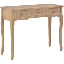 280047 Dressing Console Table with 3 Drawers Brown