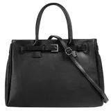 Cluty Henkeltasche, echt Leder, Made in Italy, schwarz