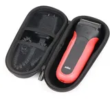 Braun Series 3 und 5 Elektrorasierer Schutzhülle Etui Tasche, Rot, Modernes Design mit Handschlaufe, Batteriebetrieben, Aufladbar, Männer, Elektrorasierer-Benutzer, Herren, orange