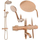 REA Duschgarnitur mit Thermostat Lungo Rose Gold