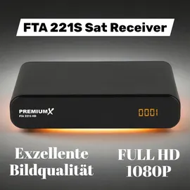 Premium X PremiumX HD 221S FTA Digital SAT Receiver DVB-S2 HDMI SCART USB 12V FullHD – Schwarz