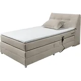 ed exciting design Boxspringbett ED EXCITING DESIGN "Toulouse", beige, B:122cm L:236cm, Komplettbetten, Boxspringbett, inkl. Motor, inkl. Stauraum im Kopfteil