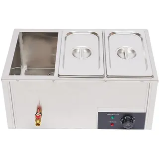 Buffetwärmer,Warmhalteplatte Speisewärme 3x7L,Speisewärmer Warmhaltebehälter Elektrisch Buffet Wärmer Speisenwärmer Chafing Dishes Speise Catering Edelstahl - Warmhaltegerät, Speisewärmer, Warmhaltepl