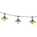 Lumisky Lichterkette Stahl 6 m 10 E27-LED-Glühbirnen schwarz
