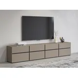 INOSIGN Lowboard INOSIGN "Cross, moderne grifflose TV-Kommode,4 Klappen/4 Schubkästen", braun (congo, congo), B:225cm H:48,2cm T:40cm, FSC-zertifizierter Holzwerkstoff, Melamin, Sideboards, Lowboard, Breite 225 cm, TV-Schrank mit viel Stauraum, TV-Board