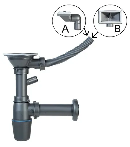 Novaservis Siphon für Spülbecken Grau NSP89