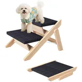 Hundetreppe für Kleine Hunde, 2in1 Faltbare Hundetreppe/Rampe aus Holz für Be...