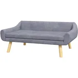 PawHut Hundesofa mit rutschfeste Füße grau 102L x 58,5B x 42,5H cm