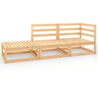 vidaXL 3-tlg. Garten-Lounge-Set Massivholz Kiefer