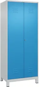 C+P PSA Doppel-Spind Classic PLUS, Füße, 2 Abteile, 1950x800x500mm, 7035/5012 Verschluss Zylinderschloss