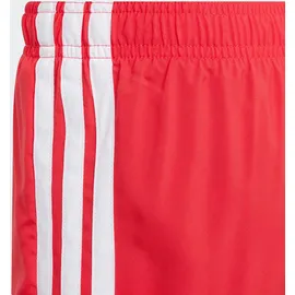 adidas 3 Stripes Badeshorts Rot/Weiß 152
