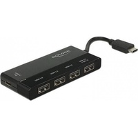 DeLock 62793 (USB C), Dockingstation + USB Hub, Schwarz