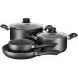 Mäser Kochtopfset Izar, Schwarz, Metall, 6-teilig, 20 cm,16 cm, rund, backofengeeignet, hitzebeständige Griffe, Kochen, Töpfe, Topfsets