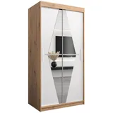 abiks möbel Schwebetürenschrank BOLIWIA 100 x 200 x 62 cm Weiß