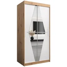 abiks möbel Schwebetürenschrank BOLIWIA 100 x 200 x 62 cm Weiß
